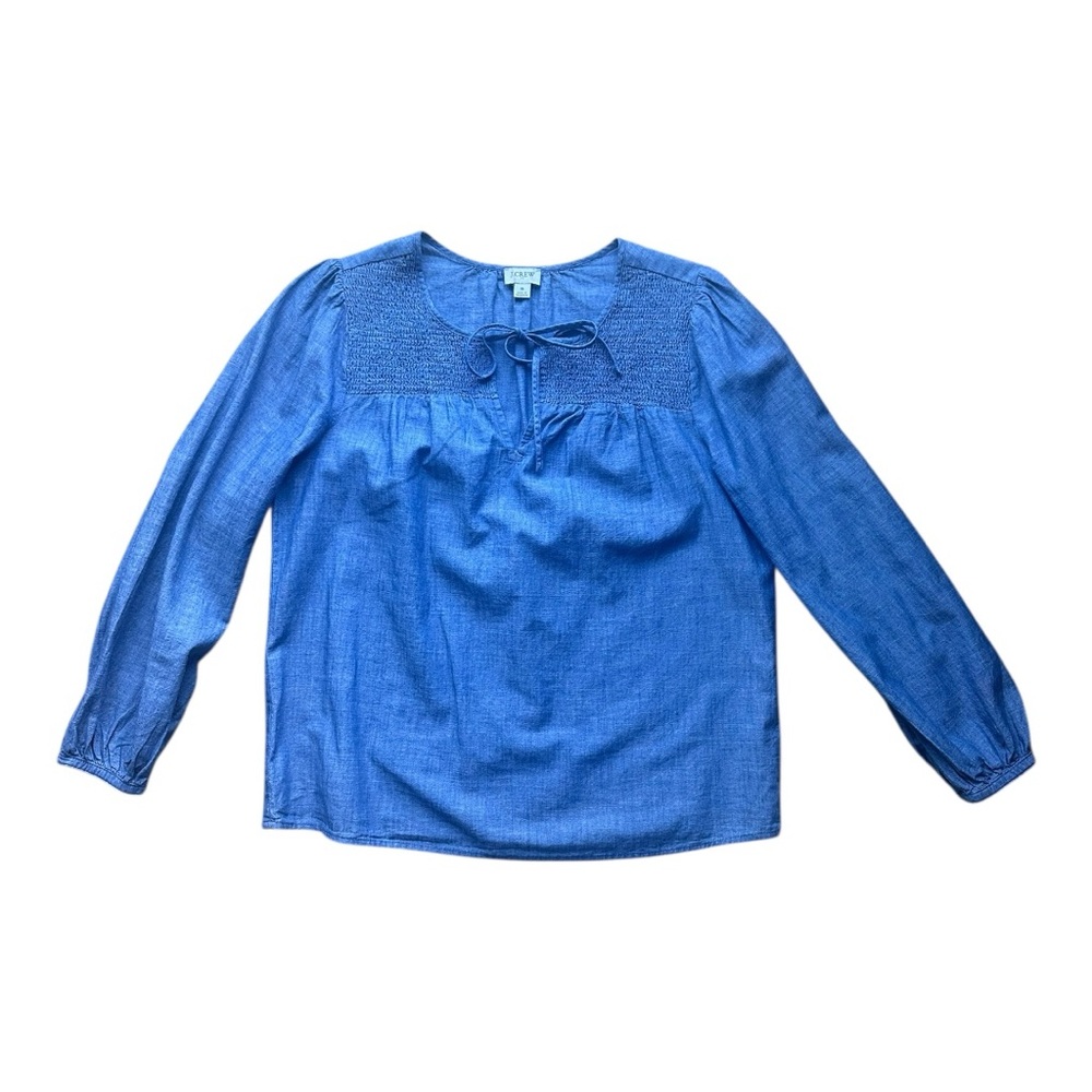 J. Crew Blue Long Sleeve Women's Top Peasant Size small Length‎
